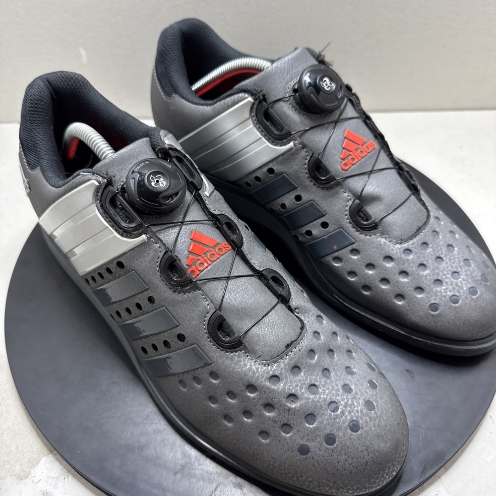 Adidas Drehkraft Mens 10.5 B Gray Weightlifting Shoes Boa Dial Olympic M19057